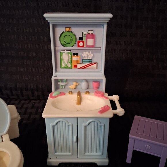 Fisher Price Loving Family Dollhouse BATHROOM Sink, Toilet, and Potty Seat - Picture 3 of 4